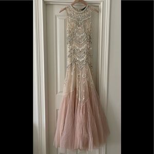 Gorgeous pale pink and sequined prom/wedding dress. Exquisite detail.